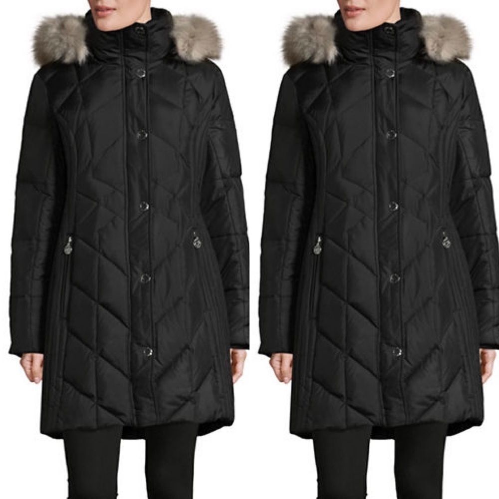 Anne Klein Walker Down Parka-BLACK-Small